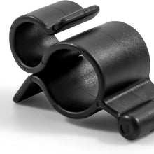Camco Black Standard Awning Clip for Rope Light - Slides into Awning Roller Bar Channel to Create a Convenient Hook | Two Hanging Positions | Holds Party Lights, RV Lights, String Lights - (42708)