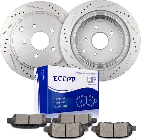 Brake Rotors Brakes Pads Kits,ECCPP 2pcs rear Discs Brake Rotors and 4pcs Ceramic Disc Brake Pads Set for Murano/Pathfinder/Quest,Infiniti QX70/M37/FX37/Q70/Q50/M56/QX60/JX35/FX35/FX45