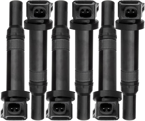 SCITOO 100% New 6pcs Ignition Coil Set Compatible with Hyundai Santa Fe Kia Magentis/Optima/Rondo 2007-2010 Automobiles Fit for OE: UF558 5C1624