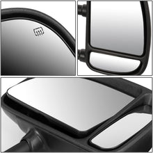 Left Side Black Power Heated Telescoping Amber LED Turn Signal Side Towing Mirrors Replacement for Ford Super Duty 99-07