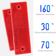 Swpeet 20Pcs Universal Red + White Plastic Rectangular Stick-on Car Reflector Sticker, Door Reflectors Interior Red + White Compatible Warning Plate Adhesive Reflector for Most Car