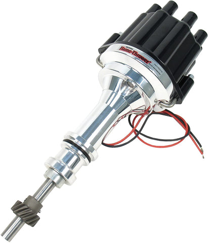 Pertronix D231800 Flame-Thrower Plug and Play Black Cap Marine Billet Electronic Distributor with Ignitor II Technology with Black Cap for Ford 351W