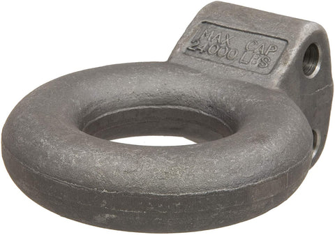 CURT 48660 Raw Steel Pintle Hitch Lunette Ring 3-Inch ID, 24,000 lbs, Channel Mount Required