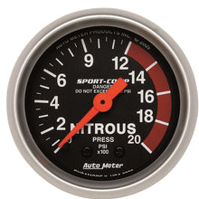 Auto Meter 3328 Sport-Comp Mechanical Nitrous Pressure Gauge