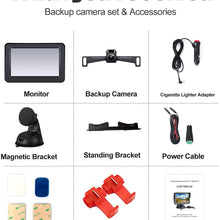 Regetek HD Digital Backup Camera System 5'' LCD Monitor Waterproof Night Vision Rear/Front View Camera for Cars ATVs SUVs UTVs Can-Am Vans Campers Sedans Pickup Truck Minivans Trailer RVs Motorhomes