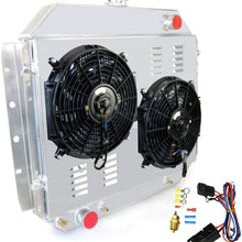 CoolingCare 3 Row Aluminum Radiator+ Shroud +Fans (2x12 Inches) for 1966-79 Ford F100 F150 F250 F350 Pickup Truck V8