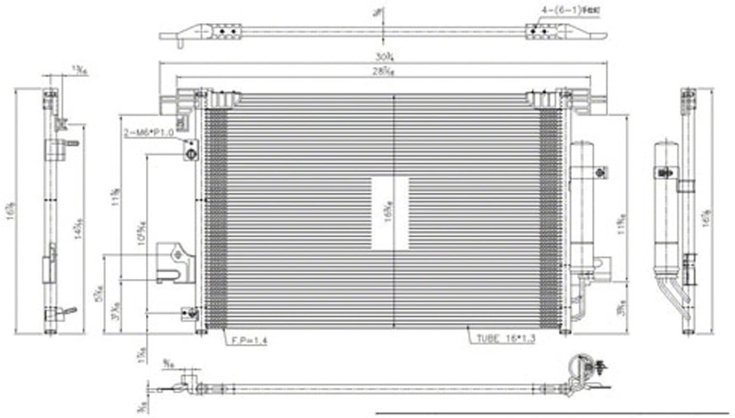 OE Replacement A/C Condenser MITSUBISHI OUTLANDER 2011-2015 (Partslink MI3030172)