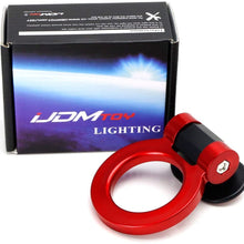iJDMTOY Red Universal Ring Track Racing Style Tow Hook Aesthetic Decoration Kit Compatible With Any Car SUV Truck (Not Functional, Decorative Purpose ONLY)