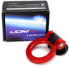 iJDMTOY Red Universal Ring Track Racing Style Tow Hook Aesthetic Decoration Kit Compatible With Any Car SUV Truck (Not Functional, Decorative Purpose ONLY)