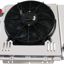ALLOYWORKS 3 Row All Aluminum Radiator+16"Fan Shroud+Relay For 1960-1966 Ford Mustang Ranchero/Mercury SBC 3.3L l6/V8