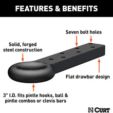CURT 48510 Black Steel Pintle Hitch Lunette Ring 3-Inch ID, 22,000 lbs