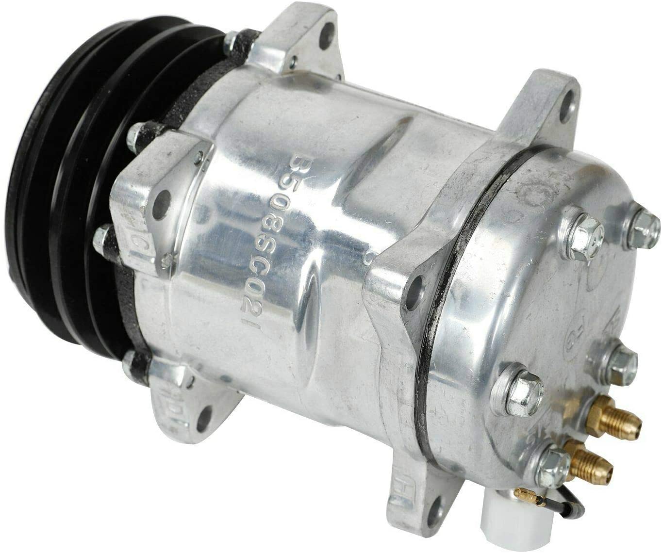 SUPERFASTRACING Air Conditioning A/C Compressor Clutch for 1985 1987-1990 Jeep Wrangler SD508 Sanden Style V-Belt 2 Grooves Pulley 3/4Inch 7/8Inch Ports CO 9537C