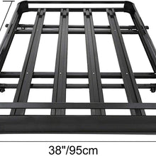 VEVOR Roof Rack Cargo Basket Universal Roof Rack Basket Aluminum Roof Mounted Cargo Rack 50X38 Inch for Car SUV Traveling Luggage Holder, with 150 LB Capacity