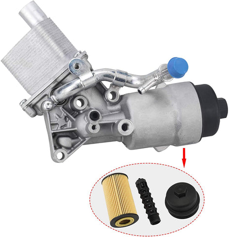 3mirrors Engine Oil Cooler and Filter Assembly Adapter 1.4L Compatible with 2011-2018 Chevrolet Cruze Sonic Trax OE# 55566784