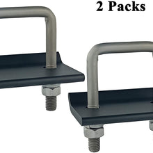 TOPTOW 64707 Trailer Hitch Tightener Anti Rattle Clamp for 1.25 Inch and 2 Inch Receiver Hitches, Black Aluminum Stabilizer Plate, 2 Packs