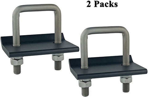 TOPTOW 64707 Trailer Hitch Tightener Anti Rattle Clamp for 1.25 Inch and 2 Inch Receiver Hitches, Black Aluminum Stabilizer Plate, 2 Packs