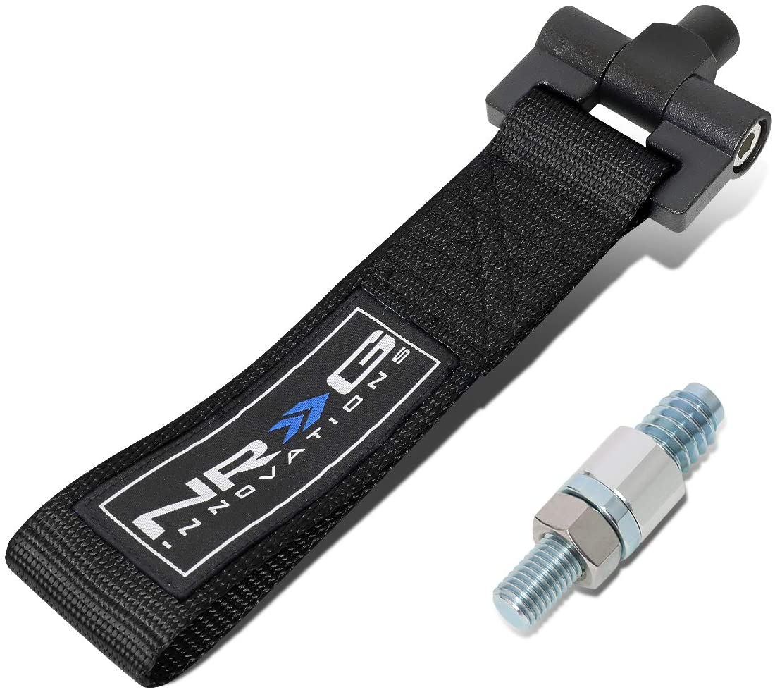 TOW-E30BK Nylon Bumper Tow Hook Strap Belt Kit Replacement for BMW E30 3-Series 318i 325i 84-92