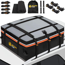 Accentor Car Roof Bag Cargo Carrier, 15 Cubic Feet, Waterproof Cargo Carriers, Car Roof Cargo Carrier with Racks or Without car roof Racks Include Protective Mat, Straps, Storage Bag and Car Door Hook