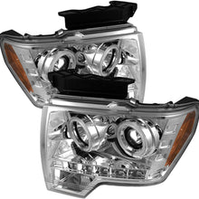 Spyder 5030108 Ford F150 09-14 Projector Headlights - Halogen Model Only (Not Compatible With Xenon/HID Model) - CCFL Halo - LED (Replaceable LEDs) - Black - High H1 (Included) - Low H1 (Included)