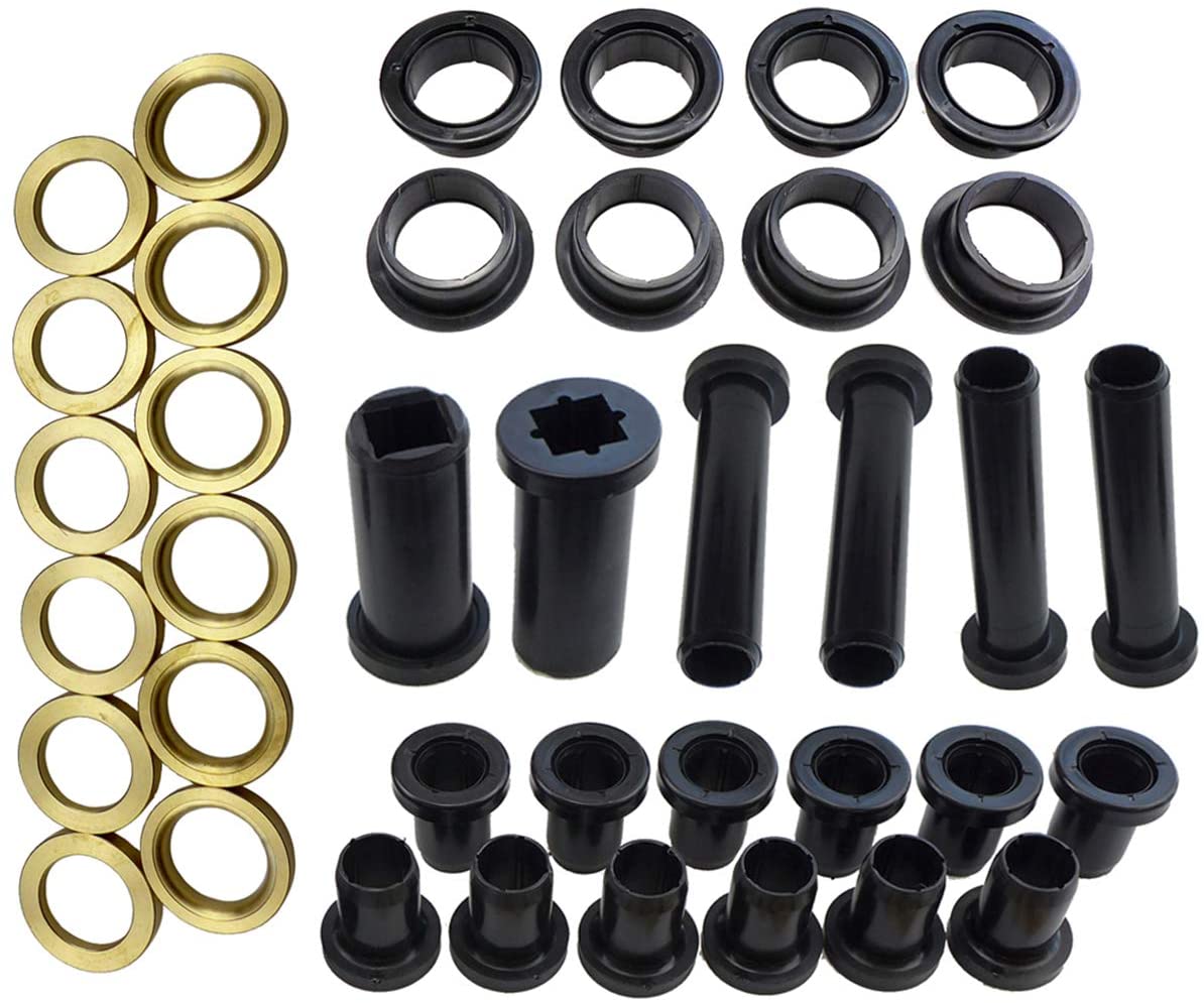 TIKSCIENCE 38Pcs Rear Suspension Bushings Kit Fit for Polaris Sportsman 400 500 700, Including Spacers A-Arm Short and Long Bushings,Lower Control Bushings Stabilizer Tubes - Black