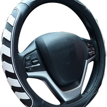 Car Steering Wheel Cover with Durable PU Leather, Universal 15 inch Fit for Car Truck SUV, Breathable Anti Slip Auto Steering Wheel Covers for Men and Women, White