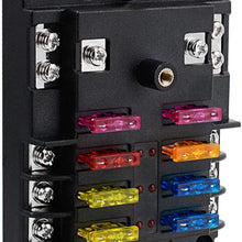 BlueFire 6 Way Blade Fuse Box Fuse Box Holder Standard Circuit Fuse Holder Box Block with LED Light Indication & Protection Cover for Car Boat Marine Trike Car Truck Vehicle SUV Yacht RV