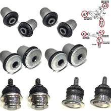 NISTO 8 Front Upper Lower Control Arm Bushing + 4 Ball Joint Compatible With Suitable For 2005-2014 Toyota Tacoma Hilux 2WD Without Prerunner