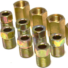 A-Team Performance 12 Piece 3/8 Inch-24 Threads Brake Line Fittings Assortment for 3/16 Inch Tube (4 Unions, 8 Nuts)