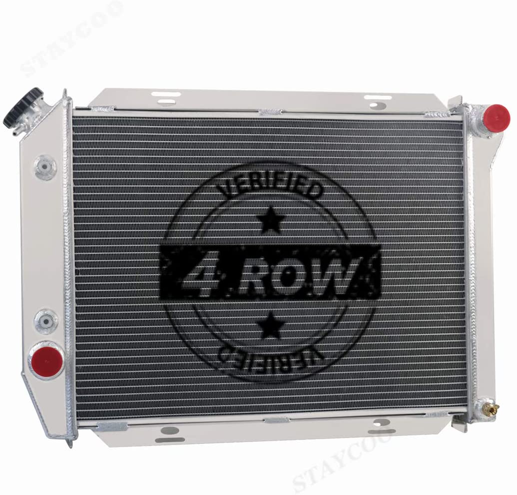 CoolingSky 4 Row All Aluminum Radiator for 1967 1968 Ford Thunderbird LTD, Colony Park &Mercury Marquis V8 AT