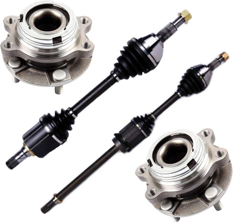 Bodeman - 4pcs Front CV Axle Drive Shaft & Wheel Hub Bearing Assembly for 2009 2010 2011 2012 2013 2014 Nissan Maxima