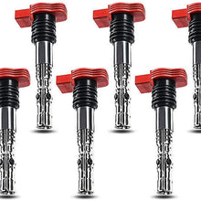 A-Premium Ignition Coils Pack Compatible with Audi A4 2002-2005 A4 Quattro 2002-2006 A6 A6 Quattro V6 3.0L 6-PC Set