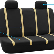 FH Group FB032102 Unique Flat Cloth Pair Set Seat Covers w. 2 Detachable Headrests,Gray/Black- Fit Most Car, Truck, SUV, or Van
