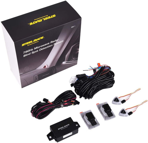 STEELMATE Universal Ultrasonic Car Blind Spot Detection System (BSD) Lane Change Assistant (LCA) Rear Cross Traffic Assistant (RCTA) Auto Safety Monitoring Assistants 3 in 1