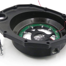 HTTMT MT313-001A- Blue LED Chrome See through Engine Clutch Cover Compatible with Suzuki GSXR1300 Hayabusa 1999-2013 / Suzuki B-king 2008-2009