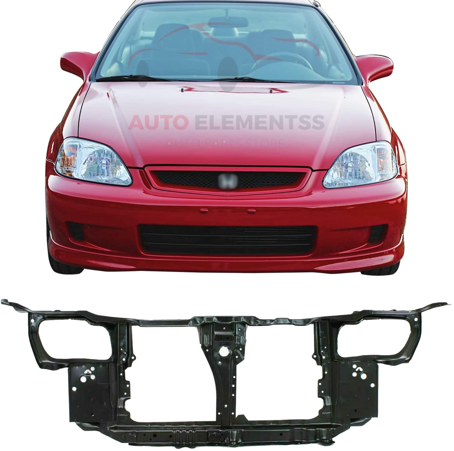 New Front Radiator Support Steel For 1996-1998 Honda Civic Direct Replacement 60400S01305ZZ