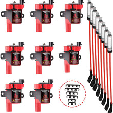 8 Packs D585 UF262 Ignition Coils Pack + 8Pcs 8mm Spark Plug Wire Set Compatible with Chevy Silverado Tahoe GMC Savana Cadillac Escalade LS1 LS3 4.8L 5.3L 6.0L Part NO. 748UU 12622553 12656210(Round) (D585 Round Coil Pack)
