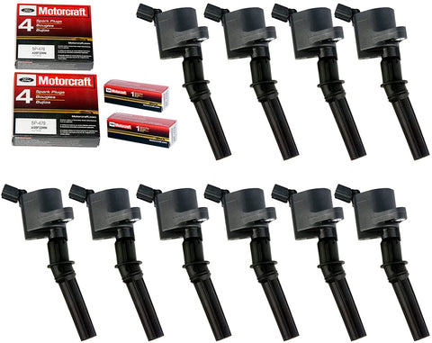 MAS Ignition Coil DG508 Compatible with Ford 4.6L 5.4L V8 DG457 DG472 DG491 CROWN VICTORIA EXPEDITION F-150 F-250 MUSTANG LINCOLN MERCURY EXPLORER 3W7Z-12029-AA (Set of 10 BLACK)