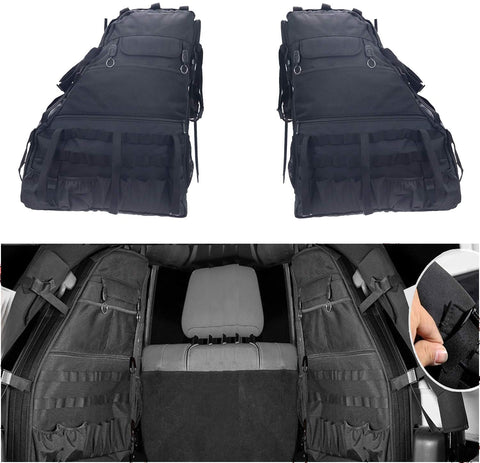 MOEBULB Roll Bar Storage Bag Cargo Cage Saddlebag Compatible for 1997-2017 Jeep Wrangler JK TJ LJ & Unlimited 4-Door with Multi-Pockets Tool Kits Bottle Drink Phone Tissue Gadget Holder (4D, 2-Pack)