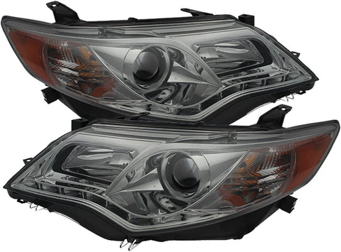 Spyder Auto (PRO-YD-TCAM12-DRL-BK) Toyota Camry Black Projector Headlight with LED Daytime Running Light