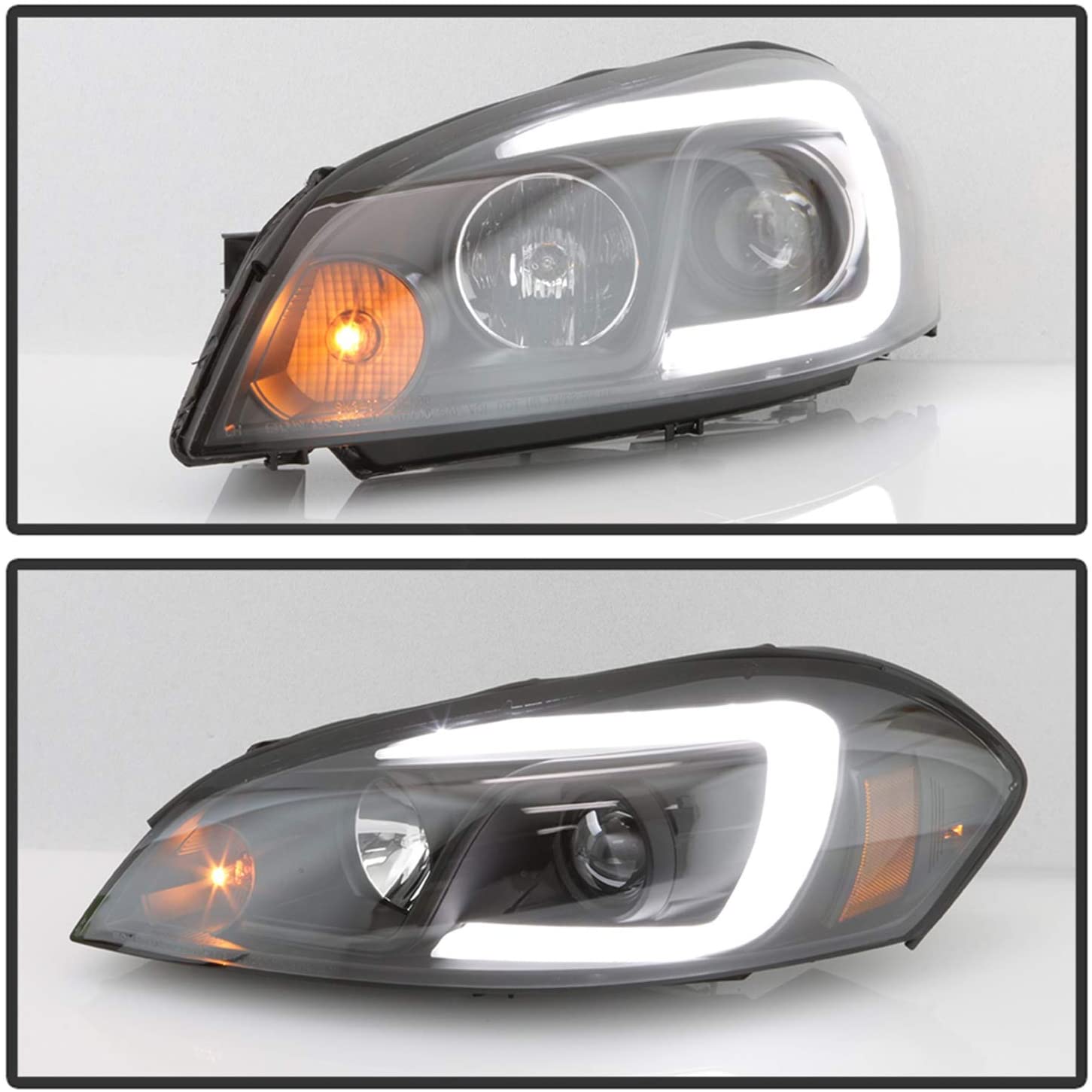 Spyder 5086679 Chevy Impala 06-13 / Chevy Monte Carlo 06-07 Projector Headlights - Light Bar - Low Beam-H1(Included) ; High Beam-H1(Included) ; Signal-7443NA(Included) - Black