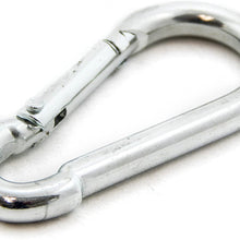 Red Hound Auto 10 Steel Spring Snap Quick Link Carabiner Hook Clips 2-3/8 Inches Length - Medium Duty 130 Pound - 7/32 Inches Thick