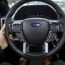 Voodonala Carbon Fiber Grain Steering Wheel Bezel Decorative Trim for 2015 2016 2017 Ford F150 F250 F350 Super Duty