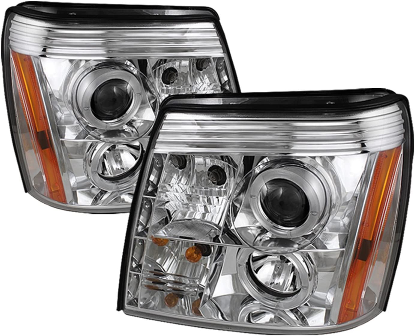 Spyder Auto PRO-YD-CE02-HID-DRL-C Cadillac Escalade Chrome HID Type DRL Halo LED Projector Headlight (Chrome)