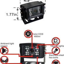AutoPal 7"Wired Reverse Rear View Backup Camera System, Reverse/Continuous Use,NIGHT VISION WATERPROOF IP69K VIBRATION-PROOF 10G for TRACTOR/TRUCK/RV/MOTORHOME/EXCAVATOR/CARAVAN/SKID STEER/HEAVY EQUIP