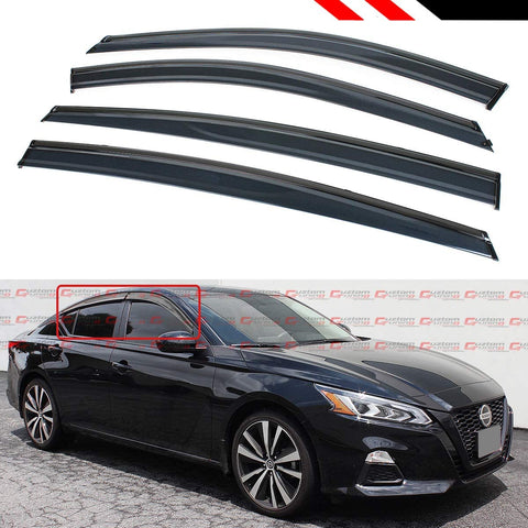 Fits for 2019-2020 Nissan Altima Premium Black Trim Clip-on Window Visor Rain Guard Deflector