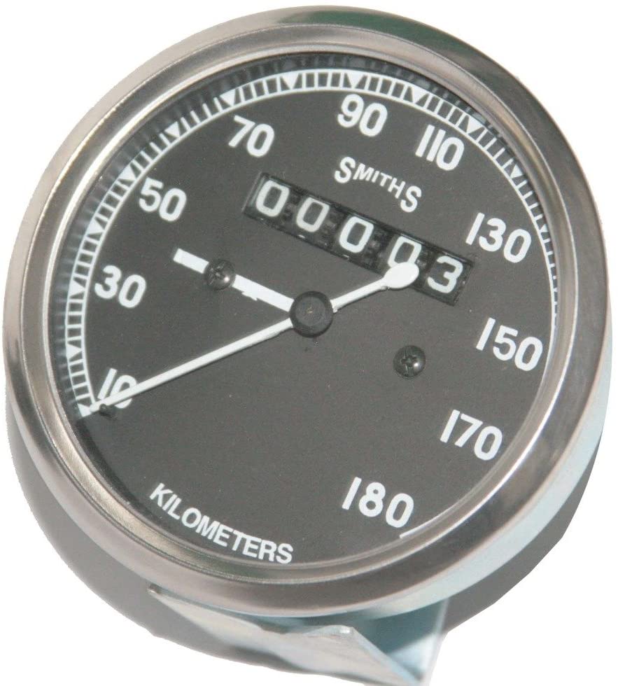 Enfield County Smiths Replica Speedo 0-180 Kmph Black Faced BSA Royal Enfield Norton Ariel