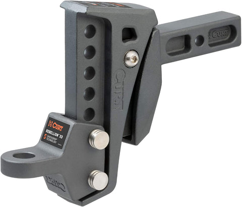 CURT 45949 Rebellion XD Adjustable Cushion Hitch Ball Mount 2-Inch Receiver, 15,000 lbs, 6-Inch Drop