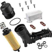 Engine Oil Cooler Filter Housing Adapter Compatible with 2014-2017 Jeep Wrangler Grand Cherokee Dodge Avenger Challenger Charger Durango Caravan Journey Chrysler 200 300 Town & Country Ram 3.6L