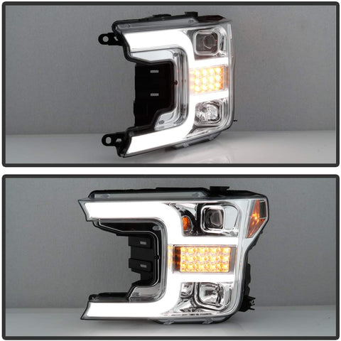 Spyder Auto 5086631 Projector Headlights Halogen Model Only Does Not Fit Factory Xenon Model w/LED Sequential Turn Signal Chrome Projector Headlights