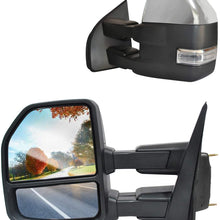 JZSUPER 2015 2016 2017 2018 2019 2020 Towing Mirrors fit for Ford F150 Pickup Truck with Turn Signal Light Temperature Sensor Power Heated Chrome Cap